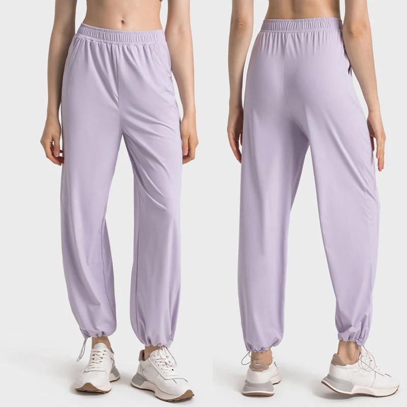 

With Logo New Women's Cool Fabric Yoga Sports Pants Outdoor Sunscreen Loose Fitness Exercise Pants Breathable Casual Pants