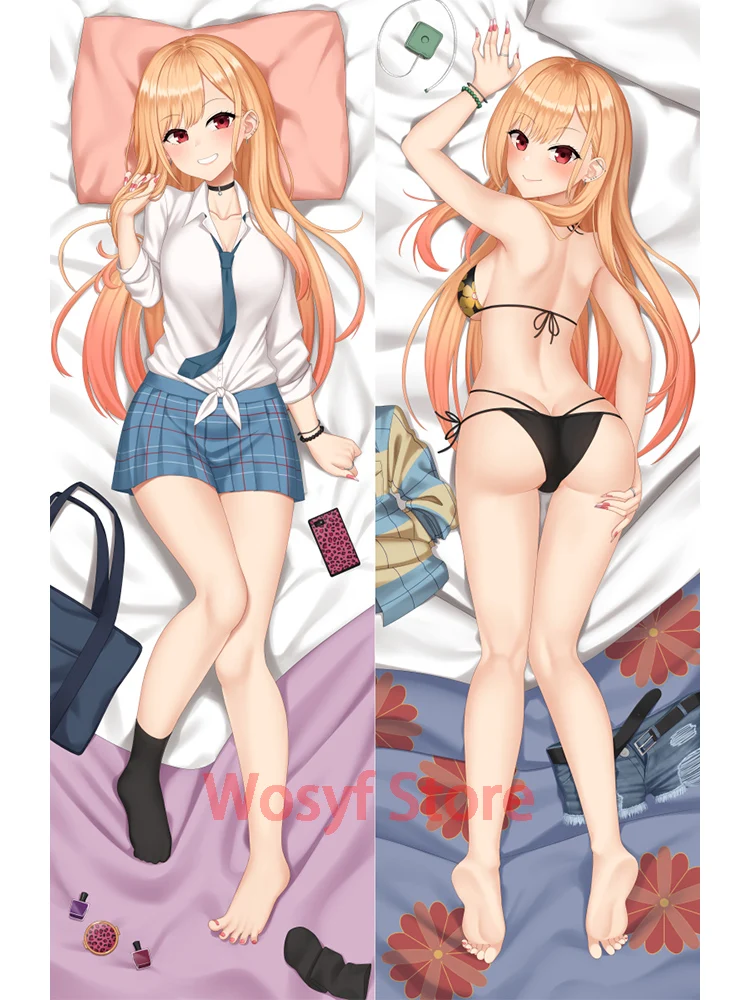 

Dakimakura Marin Kitagawa My Dress-Up Darling Japanese Anime 2WAY Hugging Body Sexy Otaku Pillowcase Cushion Cover