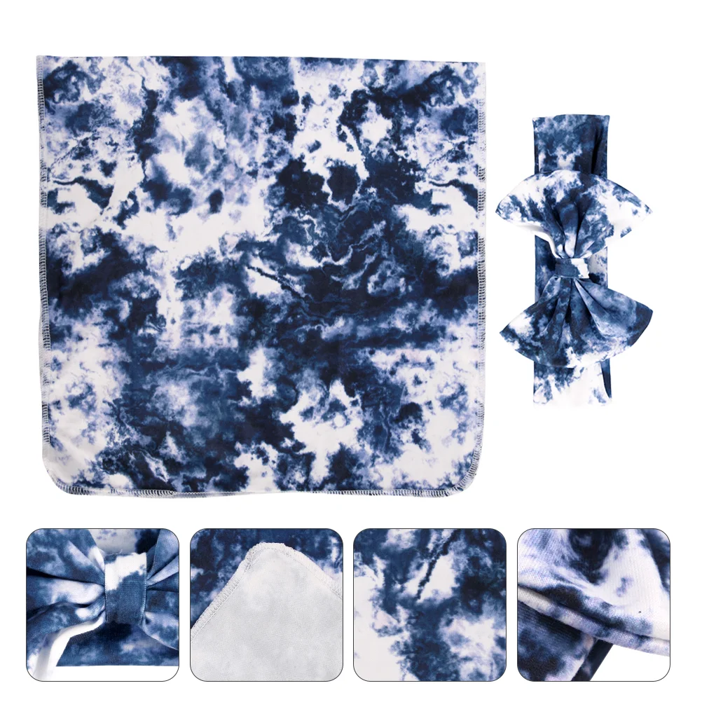 

Newborn Gift Wrapping Cloth Printed Baby Headband Swaddle Infant Lovely Newborn Printing Suit
