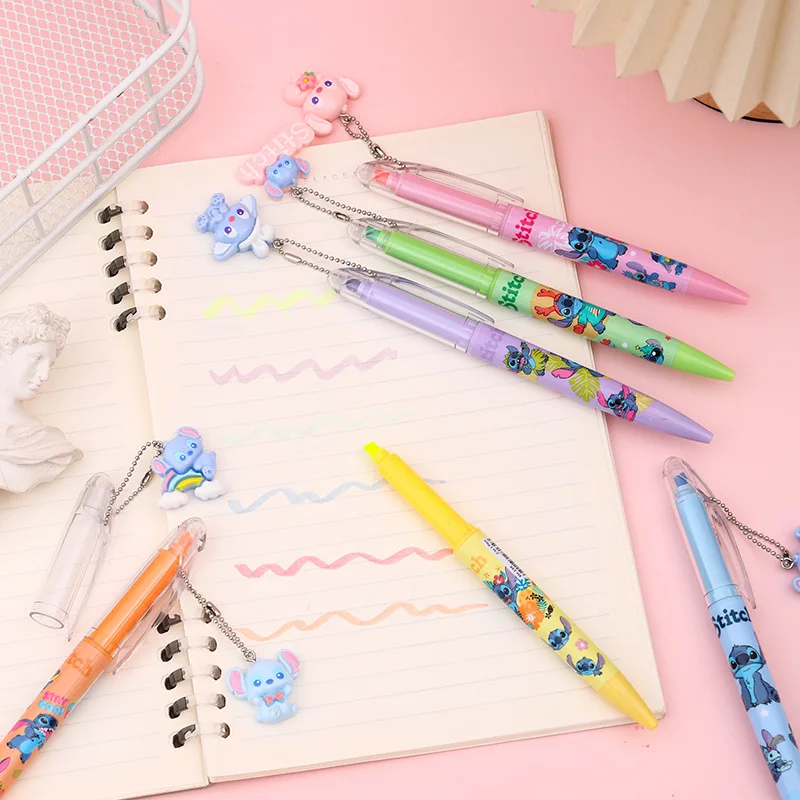 36 шт. гелевая ручка Disney Stitch аниме хайлайтер Lilo &amp двусторонняя для прессы