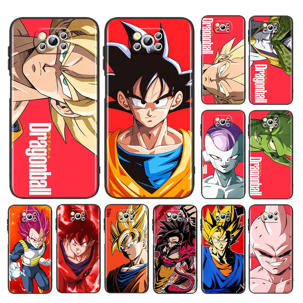 

Anime Dragon Ball Cool For Xiaomi Poco M4 X3 F3 GT NFC M3 C3 M2 F2 F1 X2 Pro Mi Mix3 Silicone Black Phone Case Cover Capa Coque