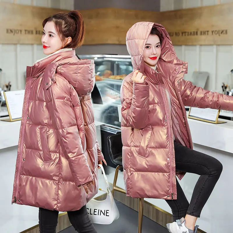 

2022 New Women Winter Jacket Casual Warm Parkas Female Thicken Coat Cotton Padded Parka Jacket Hooded Outwear Tops B184
