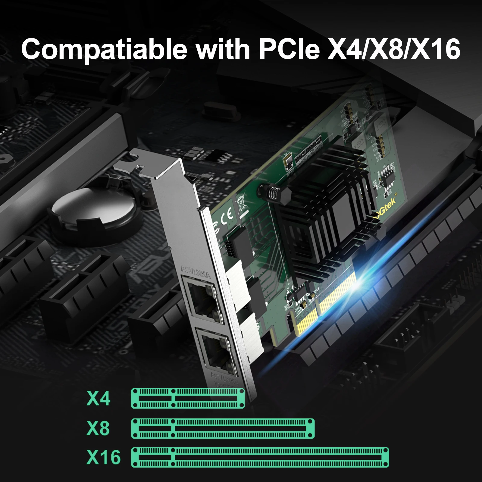 Intel I350-T2 1.25Gb Ethernet Server Network Adapter PCI-e NIC I350AM2 Chip