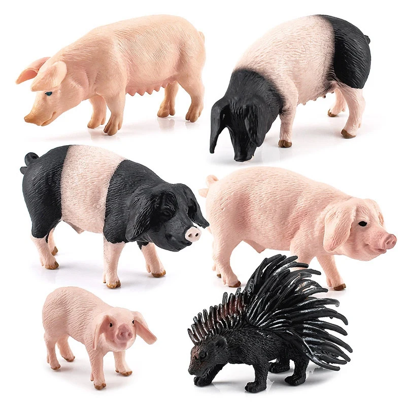 

6PCS Pig Figures Farm Animals Toy Figures, Plastic Play Farm Animal Figurines For Toddlers Kids Boys Girls