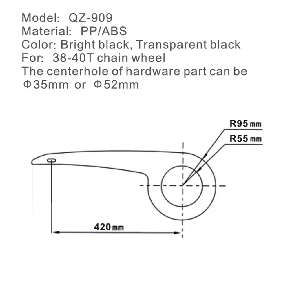 

Защитная крышка цепи велосипеда для 38-40T, защитная крышка цепи велосипеда, аксессуары, защитная крышка цепи велосипеда, высокая прочность, а...
