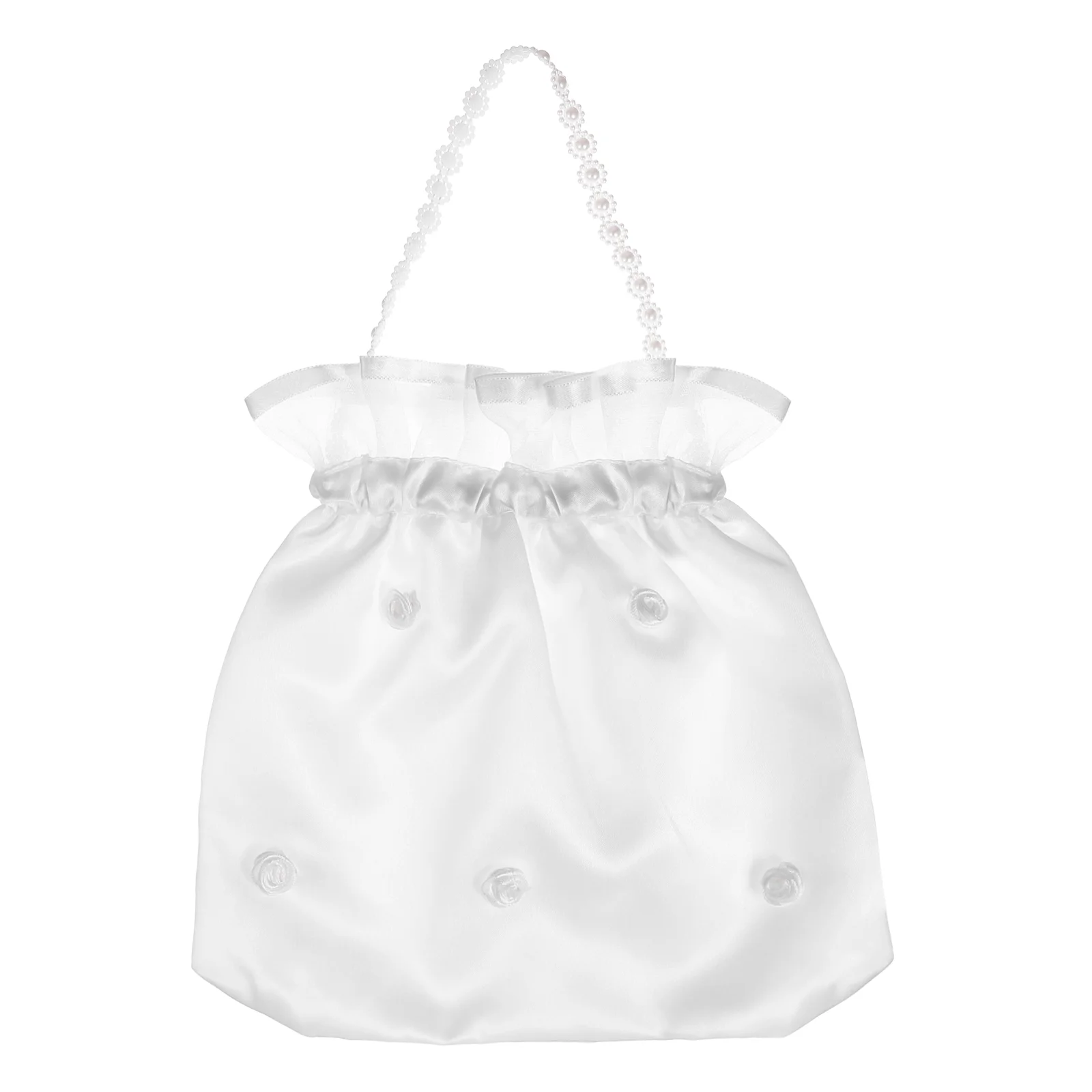 

Gift Bags Girls Wedding Bride Handbag Bridal Candy Jewelry Box Drawstring White