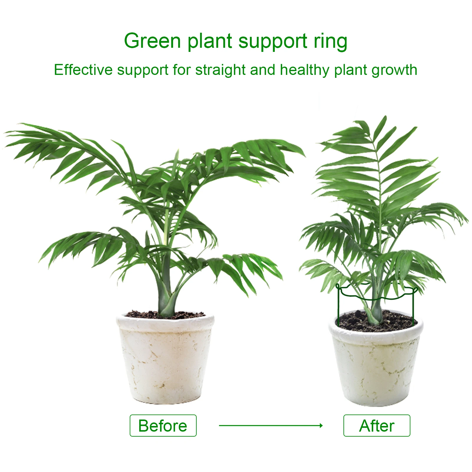 

5 Pieces Plant Support Flower Support Stake Half Round Plant Support Ring Plant Cage Holder Flower Pot Climbing Trellis
