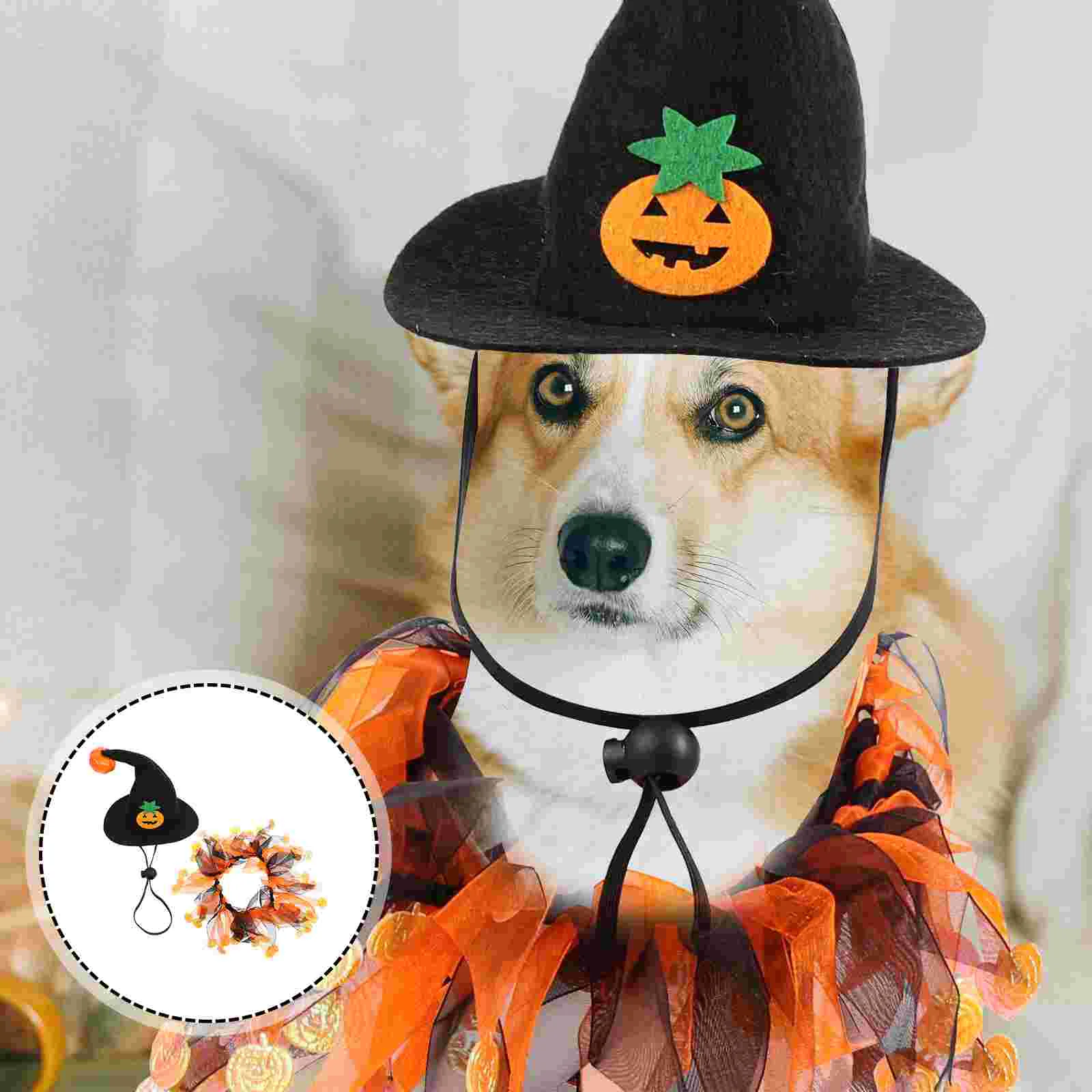 

Catpet Dog Costume Hat Scarf Witch Party Costumes Cosplay Bandanas Bib Headwear Funny Decorative Supplies Pumpkin Bandana