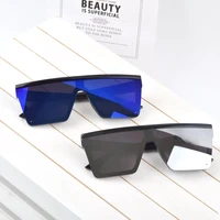 ueeshop vintage male flat top sunglasses men brand black square shades uv400 gradient sun glasses for men