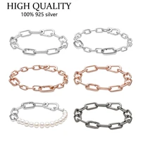 new s925 silver bracelet me bracelet chain link bracelets for women fashion gift s925 silver jewelry fit for charms 2021 new