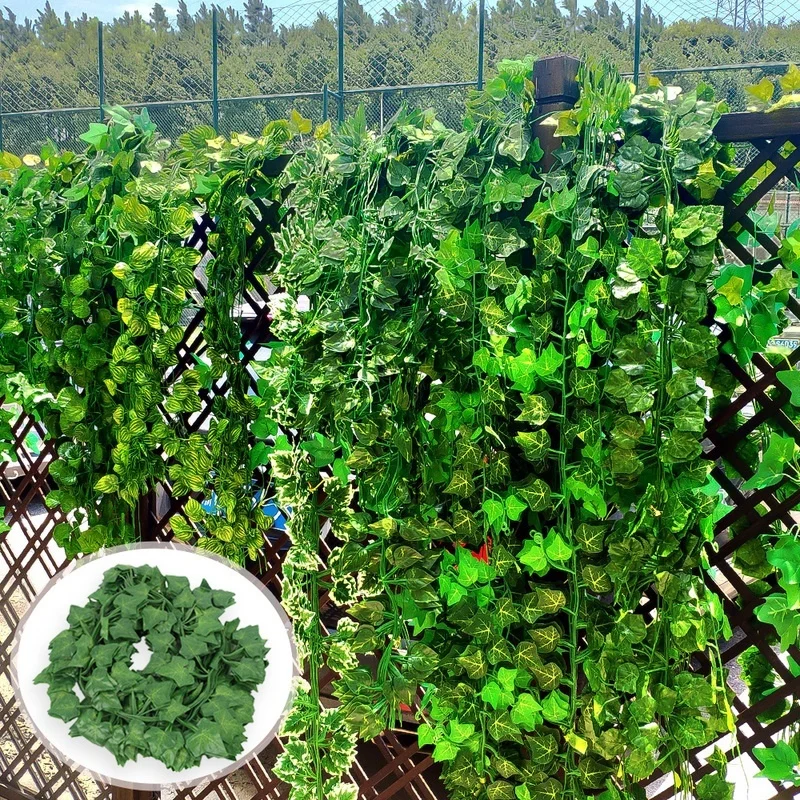 

2M 12 Heads Artificial Ivy Vine Hanging Plants / DIY Artificial Green Hanging Vine For Office, Hotel, Home Wedding Party DIY