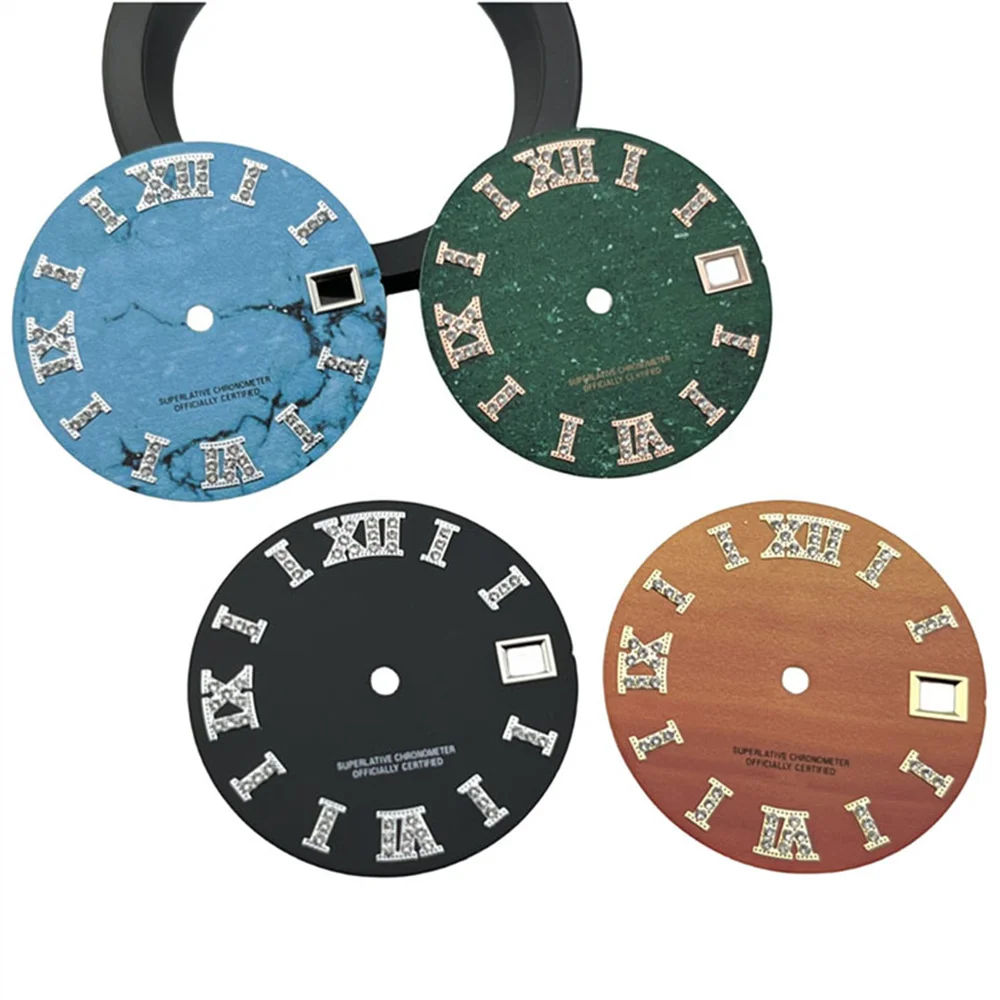 

New 28.5mm NH35 Dial Fashion Rhinestone Numerals Scale Watch Dial Fit for NH35A 4R35 NH34 NH36 Movement Watch Faces Accessories