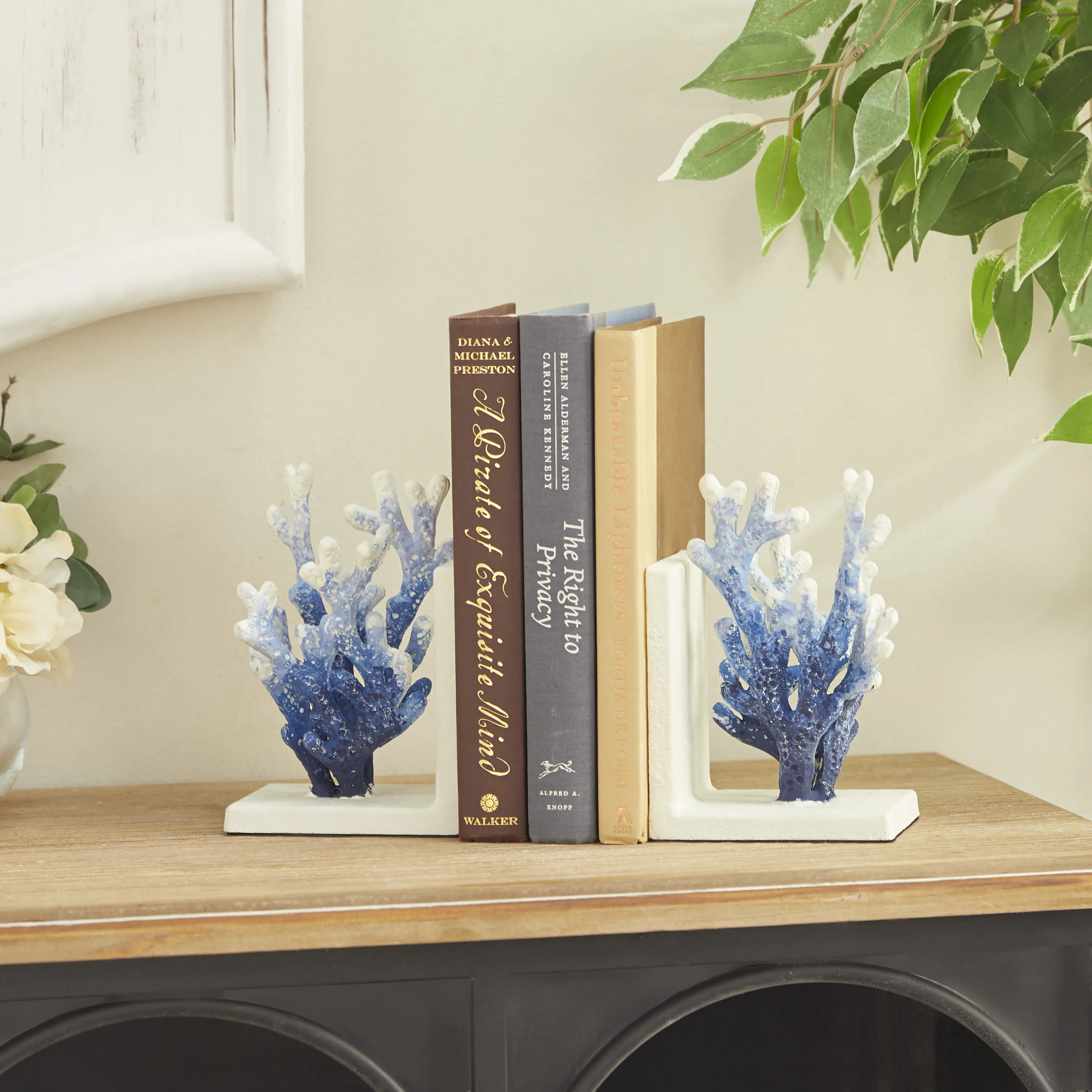 

4" Ombre Coral Blue Metal Bookends (Set of 2)