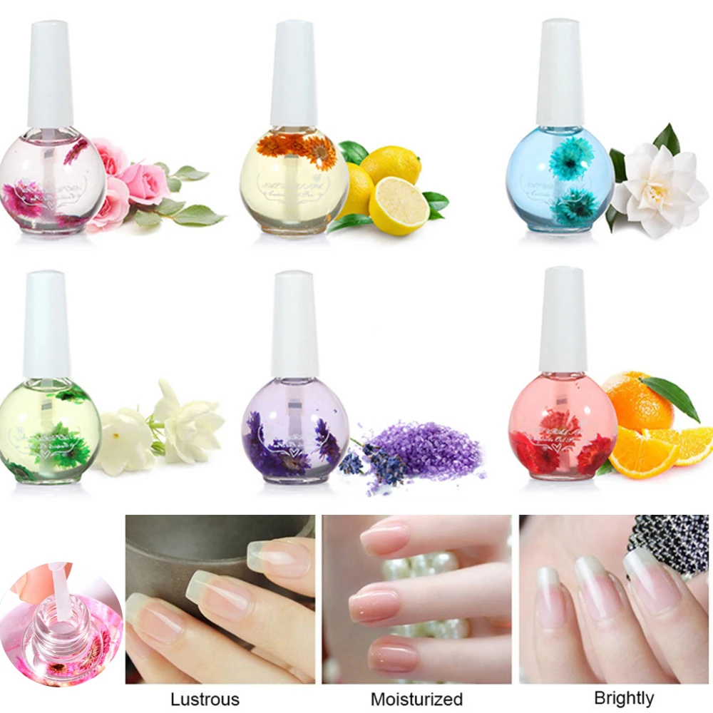 

15ml Nutritional Cuticle Oil Dried Flowers Softener Nail Treatment Nutritious Gel Polish Cuticle Nail Art Tool Nail Care Oil