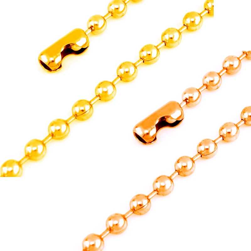 

6mm ball chain , 18inch length, 50pcs gold price $145, 50pcs Rosegold price $150