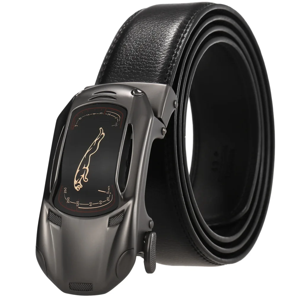 

Leather Belts for Men NEW Men Automatic Buckle Belt Hot !!! Men's Leather Ratchet Dress Belt Length:110-125cmWidth:3.5 YX054