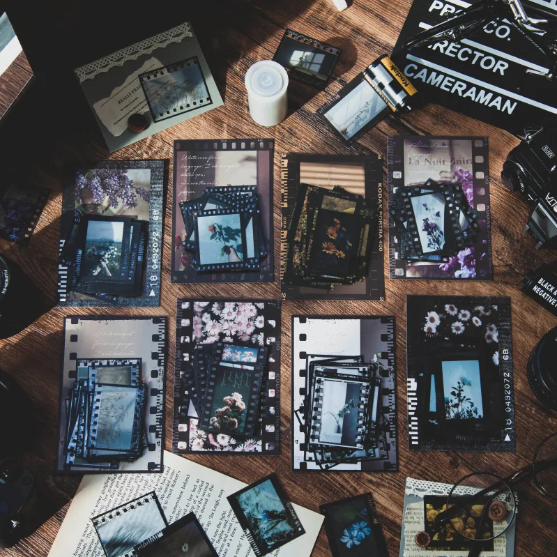 

30pcs PET Vintage Photo Stickers Junk Journal Scrapbooking DIY Background Decorative Stationery Supplies Material Stickers