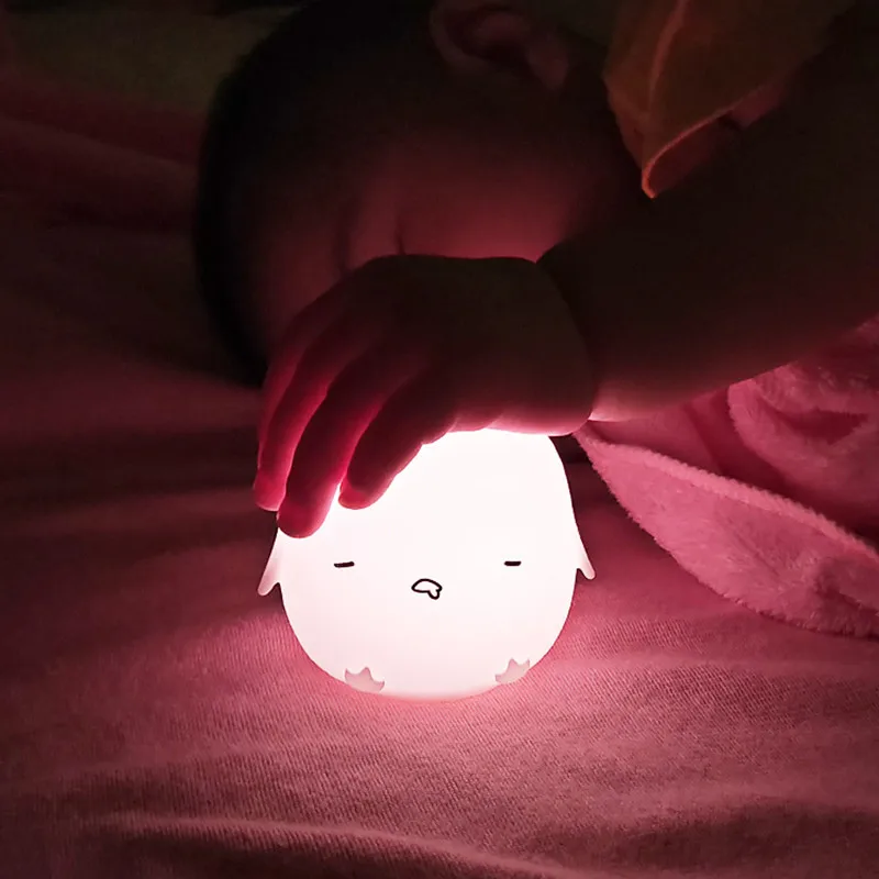 

LED Night Lamp Mini Silicone Night Light Cute Creative Bedroom Children's Cartoon Atmosphere Light Kids Holiday Gift Lamps