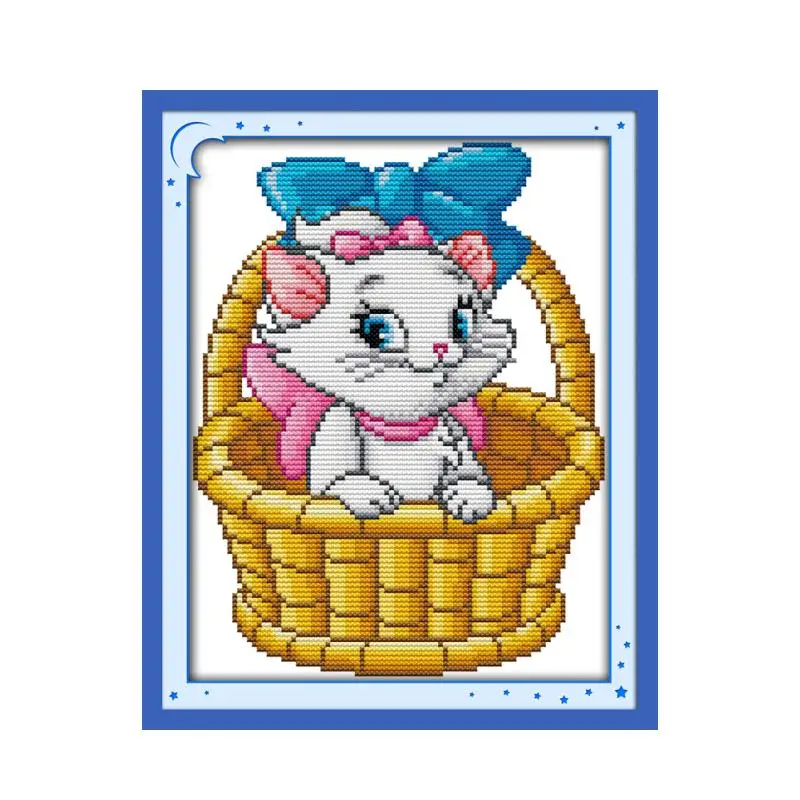 

Набор для вышивки крестиком с изображением розовой кошки (7)