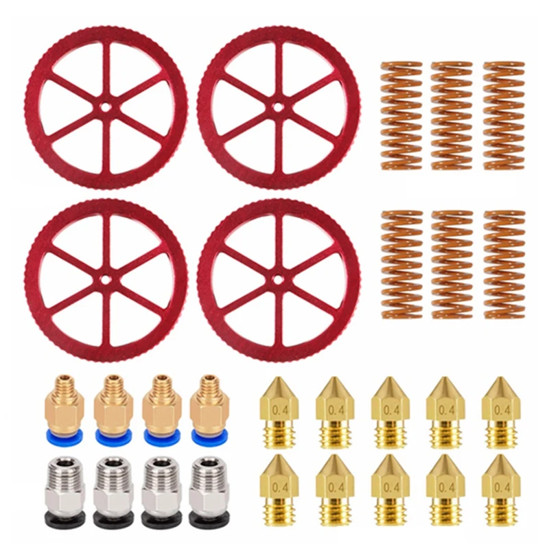 

28 PCS Aluminum Hand Twist Leveling Nut Set Hot Bed Die Springs Printer Compression Springs For CR-10, CR 10S 10S Pro