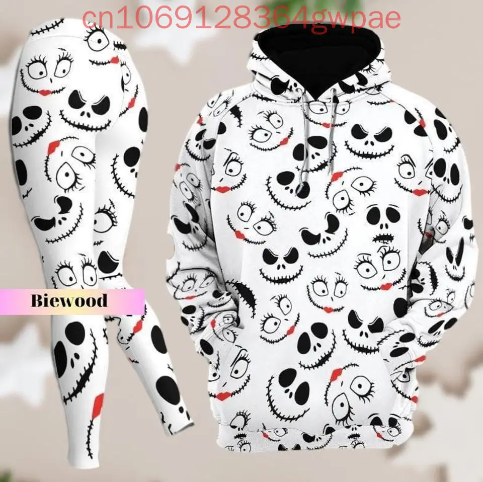 Женский комплект с капюшоном Disney Jack Skellington and Sally леггинсы Кошмар перед Рождеством