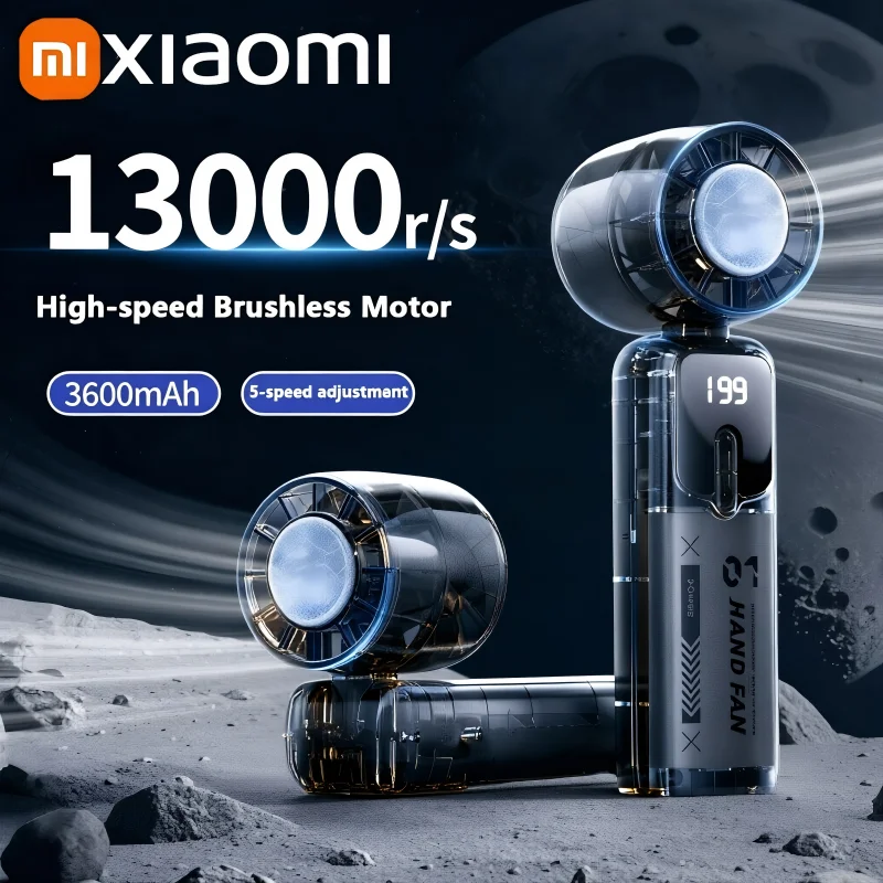 Фото Вентилятор Xiaomi 3-в-1, 199 скоростей, 3600 мАч, перезаряжаемая литиевая батарея, зарядка через USB, мини-вентилятор для путешествий, активного отдыха на природе №1