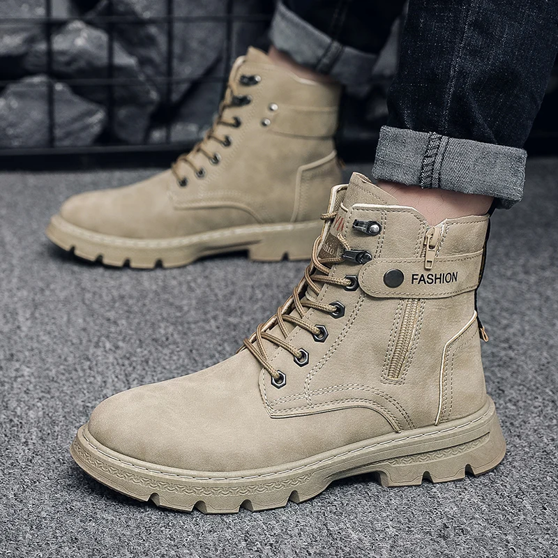 

Spring New Fashion Casual Sports Comfortable British Ruffian Handsome Men's Shoes Winter All-match Retro Tooling Trendy Shoes