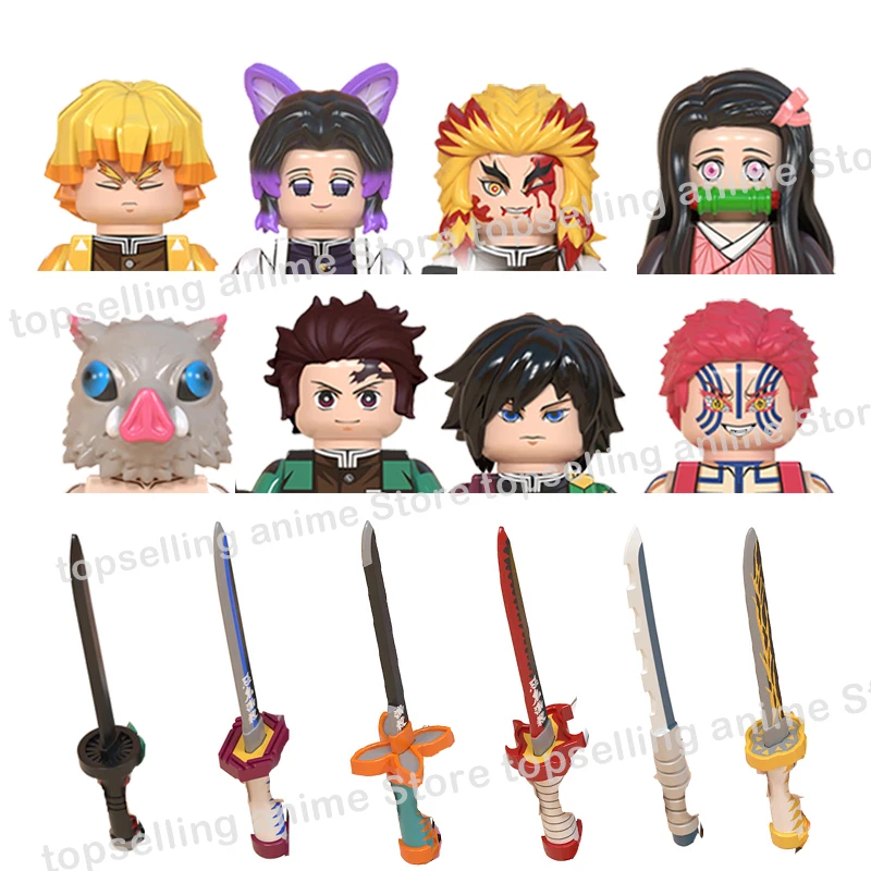 

Demon Slayer WM6116 Building Blocks Mini Dolls Action Figure Tanjirou Nezuko Giyuu Kyoujurou Assembling Toys kids birthday gifts