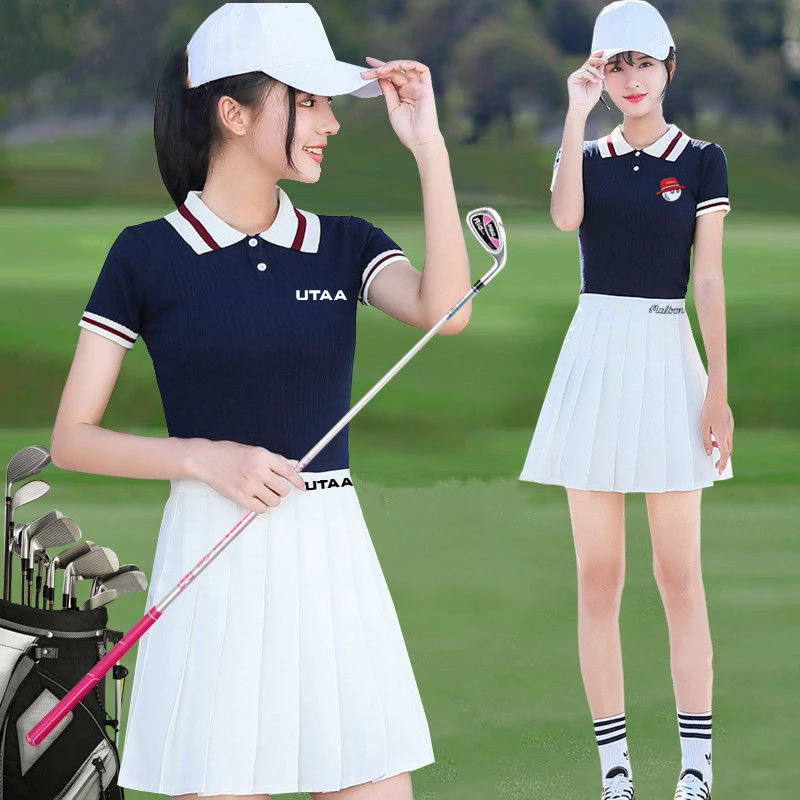 

Horse 2023 Anew Golf Top Knitted Suit Women's Golf Wear Summer 2-piece Set Utaa Golf Skirt Malbon Golf Suits Women Golf Clothing