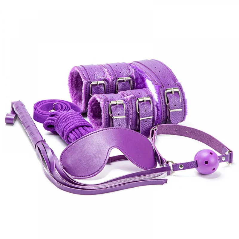 

EM34 Sex Toys 7 PCS Set Leather Blindfold SM Gag Handcuffs Rope Collar Tools For Women Adult Toy Kit BDSM