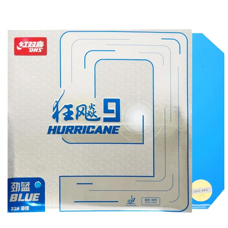 DHS Hurricane 9 Colorful Table Tennis Rubber Original Ping Pong Rubber Tacky Elastic Hard Sponge