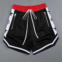 2022 new casual sports stitching mesh shorts mens summer loose large size fitness running training quick drying jogging shorts