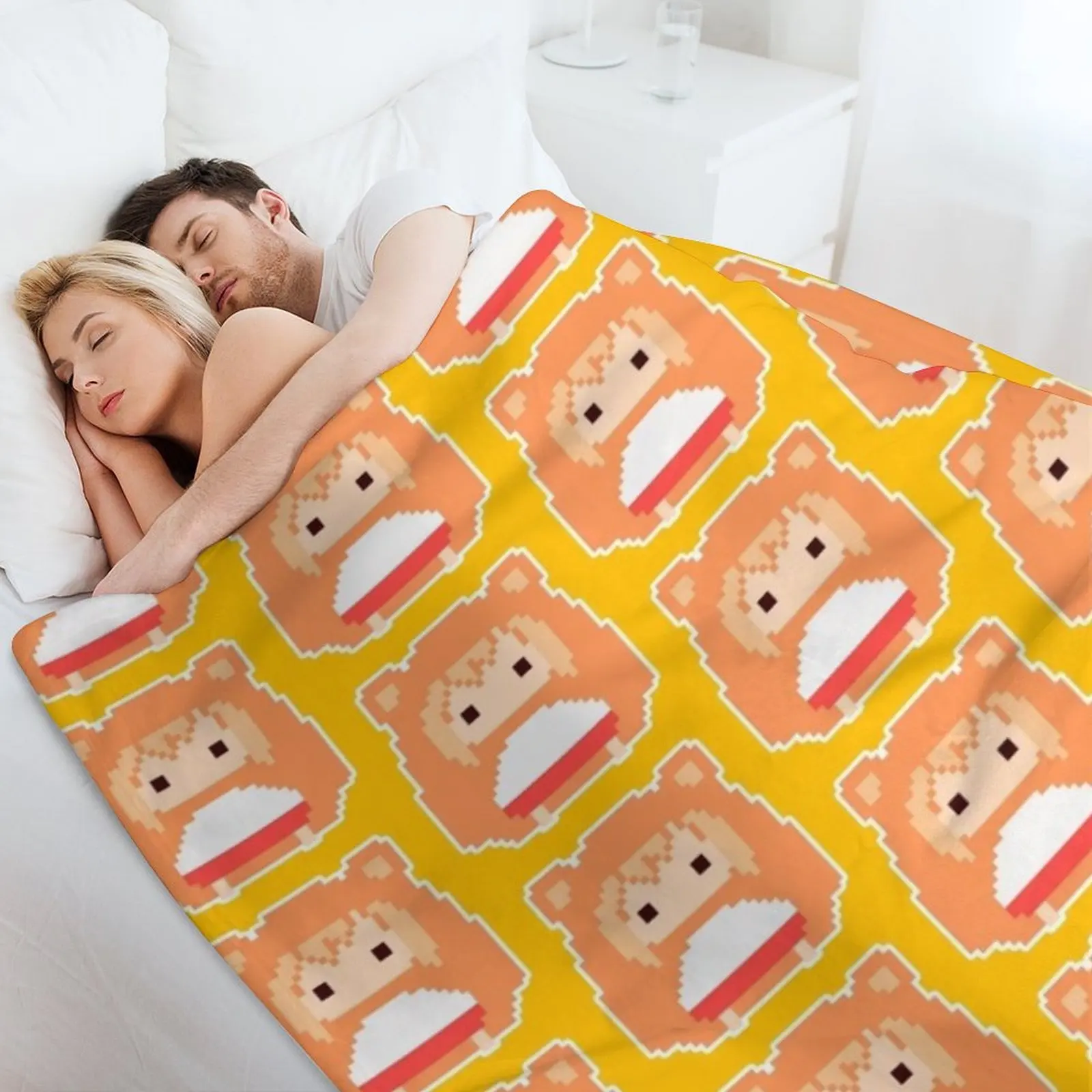 Фото 8bit Umaru Chan Throw Blanket Quilt, декоративные пледы с рисунком манги для диванов, мягкие пледы в клетку №4