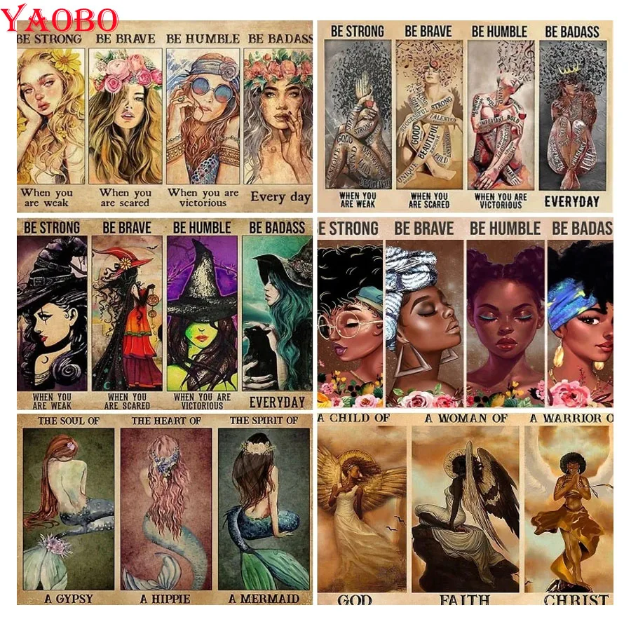 

Алмазная живопись 5D "сделай сам", набор для алмазной вышивки в виде цыганской души, хиппи, сердца, русалки, спирта, искусства алмазов, домашний декор