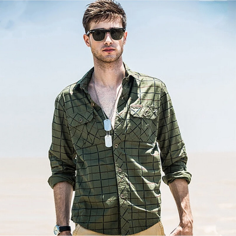 2022 Autumn And Winter Fashion Men's Shirt New Long-sleeved Plaid Casual Cotton Loose Large Size Business Men's Shirt
