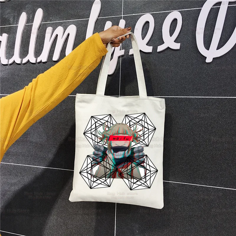 

My Hero Academia Shopper Bags Shopping Himiko Toga Katsuki Bakugo Tote Bag Shoulder Bag Canvas Bags Large College Handbag
