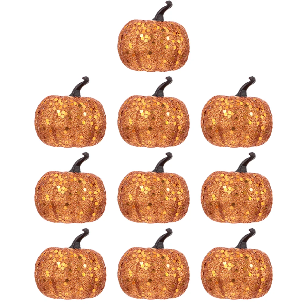 

10 Pcs Foam Pumpkin Halloween Foams Pumpkins Decor Table Dining Ornament Fake Decoration Model Fall Home