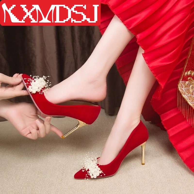 

Wedding Shoes for Women 2021 New Clothing Pumps Women Bridal Shoes French Red High Heels Wholesale High Heels Women
