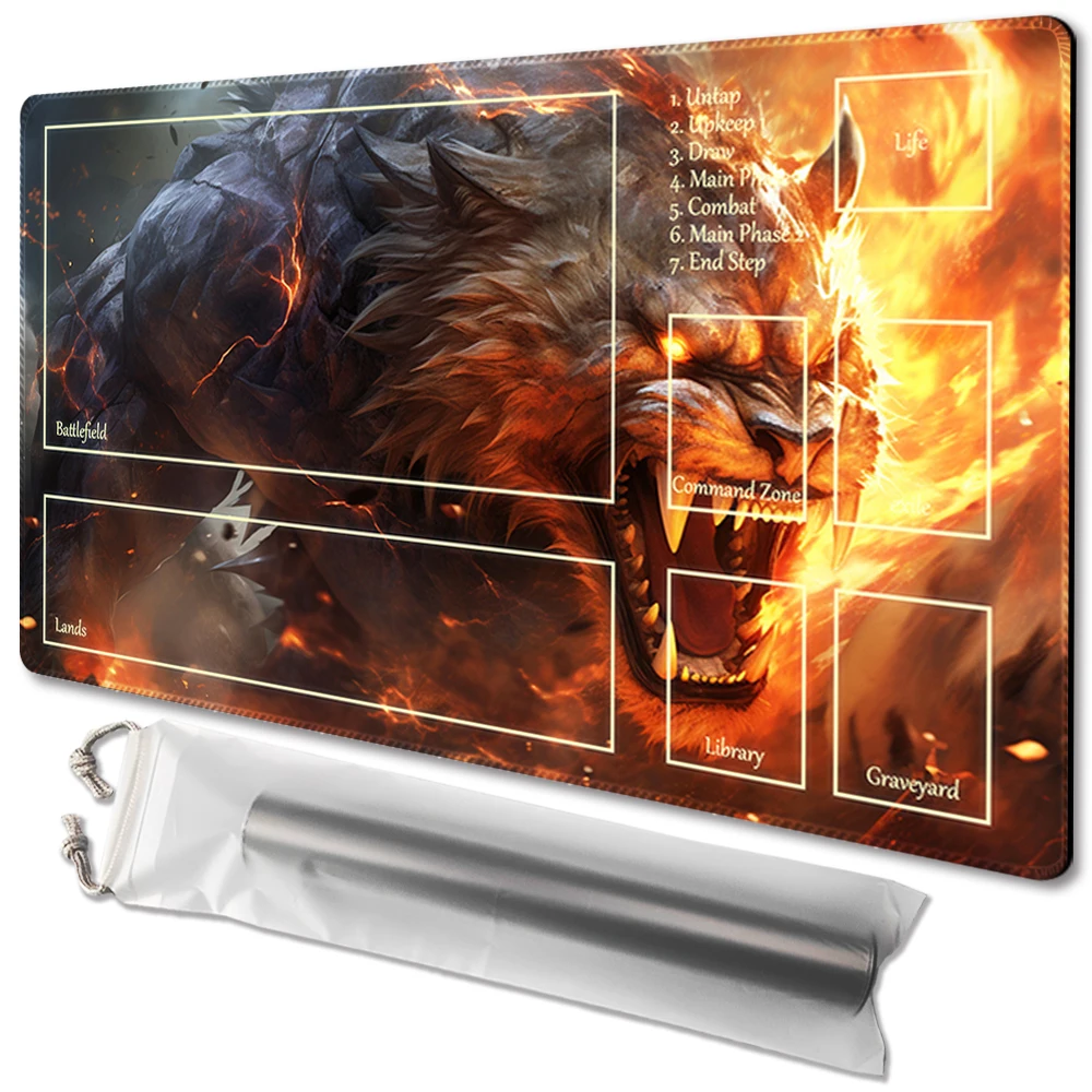 

Fierce Rock- Board Game TCG Playmat Table Mat Game Size 60X35 CM Mousepad Compatible for MTG CCG