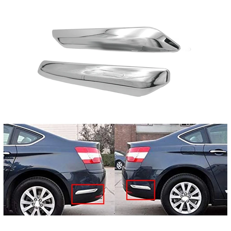 

1Pair Rear Bumper Strip Cover Trim Chrome Decoration For Citroen C5 2009 2010 2011 2012