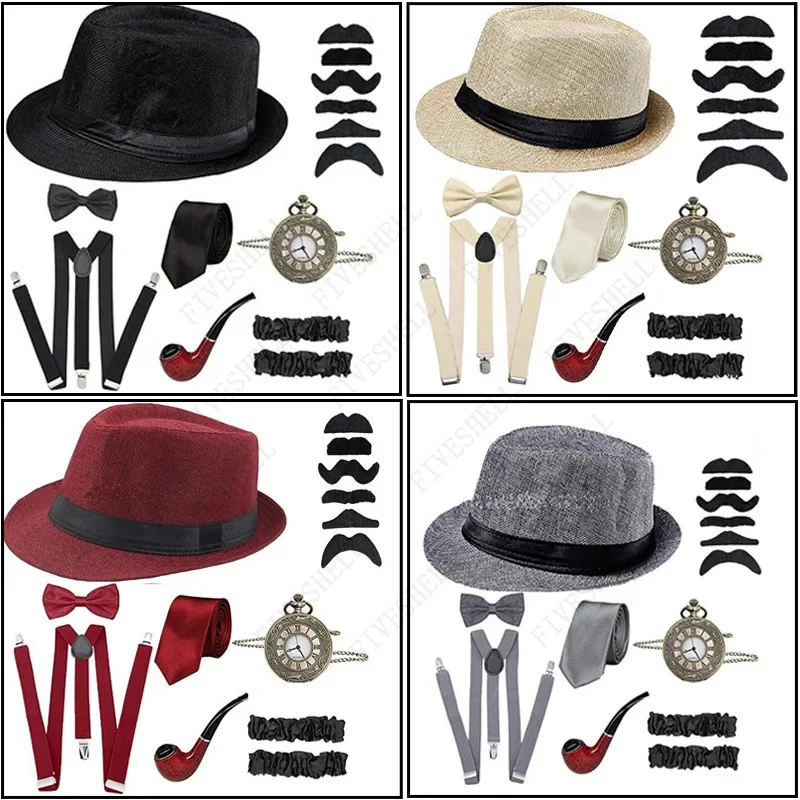 Хэллоуин Великий Гэтсби Косплей Костюм 1920-х годов Мужской гангстерский комплект