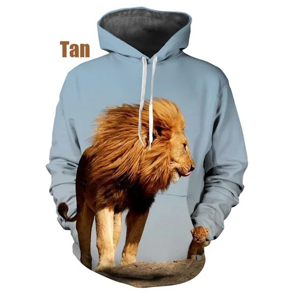 Men's Women's 3D Printed Lion Hoodie 3D Printed Lion Sweatshirts Fashion Men's Casual Pullover