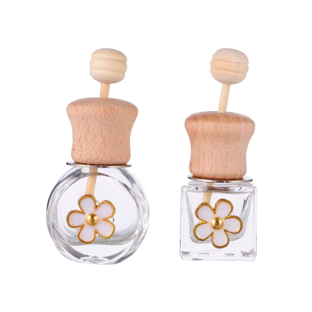 

2 Pcs Car Perfume Bottle Essential Oils Diffusers Air Vent Clip Freshener Fragrance Wooden Ornament Decoration
