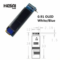 0 91 inch 12832 white and blue color 128x32 oled lcd led display module 0 91 iic communicate for arduino diy kit