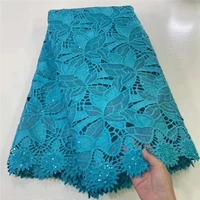 2022 new design best embroidery african guipure cord with swiss voile lace nigerian celebration net lace for party dress 2355