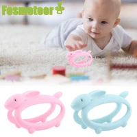 fosmeteor 1pcs baby teether silicone toy bpa free cartoon rabbit teething gifts baby health molar chewing newborn accessories