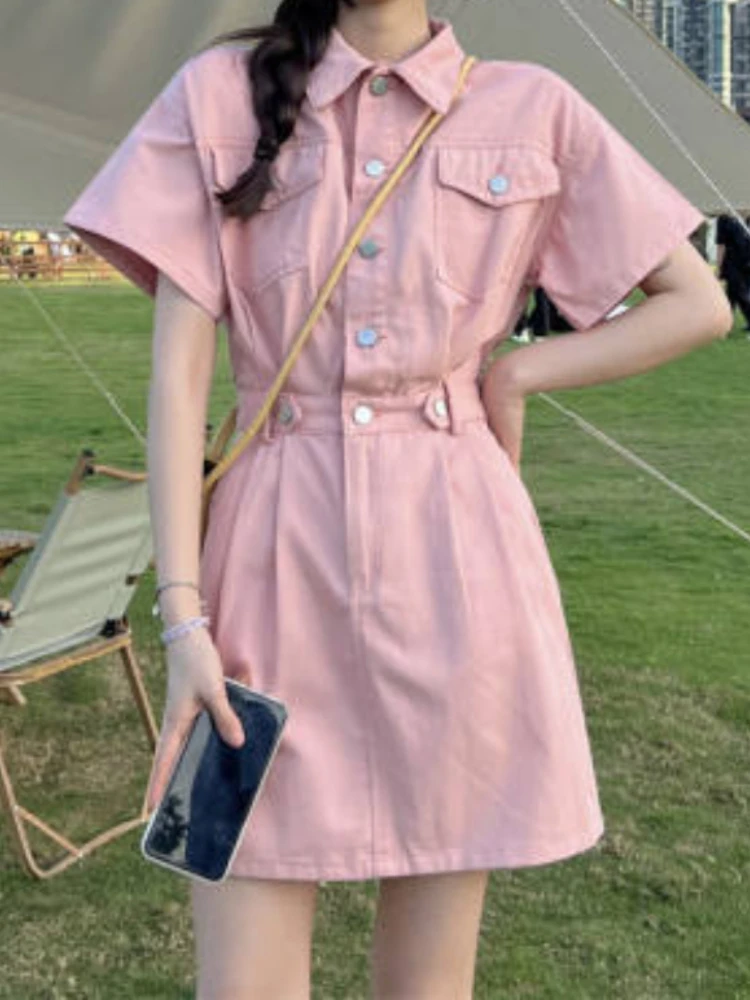

Summer Dress 2023 New Women's Fashion High End Feeling Slim Short Skirt Small Design Temperament Waist Pulling Dress Streetwear