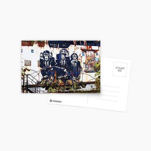 

Простая открытка с изображением разговора «нет зла» для мальчиков