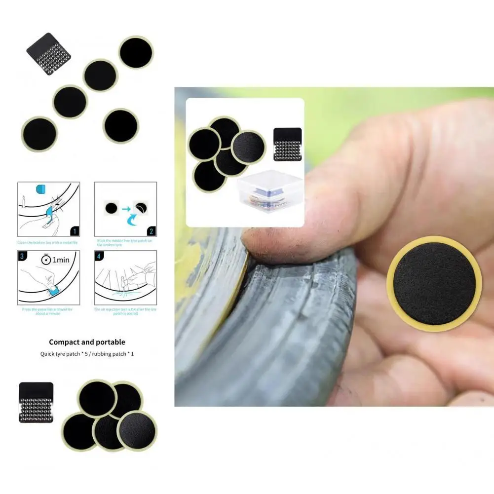 

Wear-resistant Black Useful Reliable Tire Patch Repair Tool for Cycling