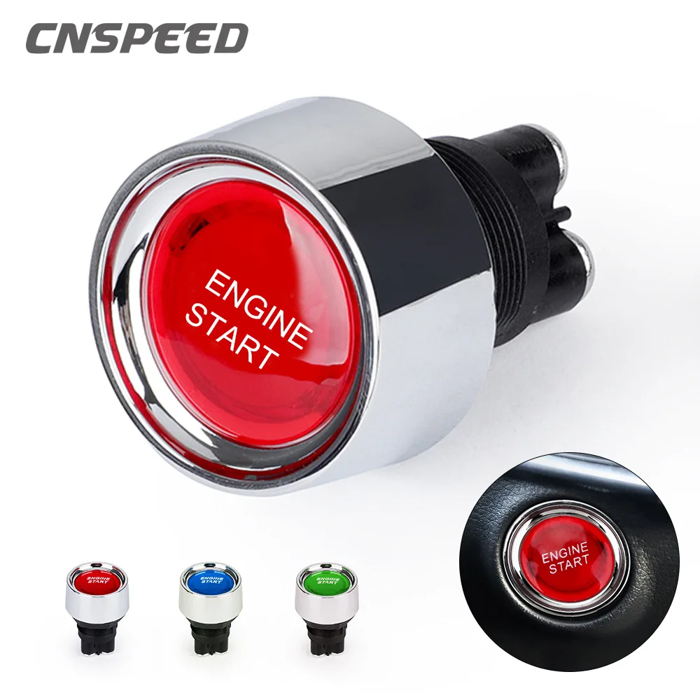 

12V 24V Car Ignition Switch Car One Key Start Switch LED Light Button Switch Car Modification